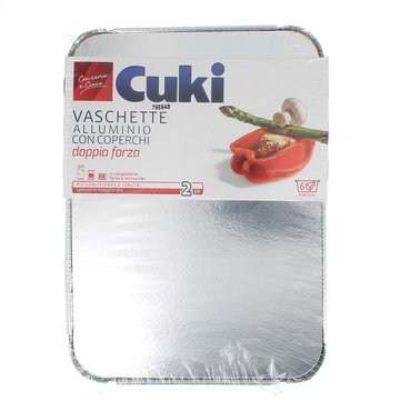 Cuki Cuoce Vaschette Alluminio Senza Coperchio 1 Porzione 6 Pz